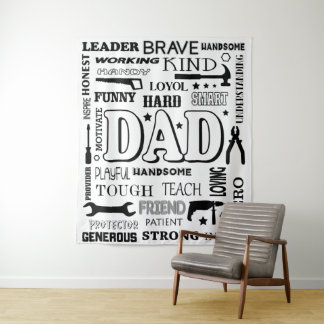 Tenture Art de mot papa, Cadeau papa, Citations drôles pap