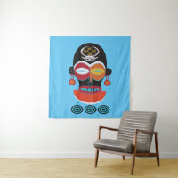 Art de visage de tatouage tribal africain abstrait
