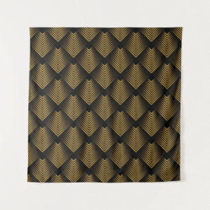 Tenture Art Déco : Carrés d'or, Papier peint de coin.
