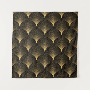 Tenture Art Déco : motif d'or noir.