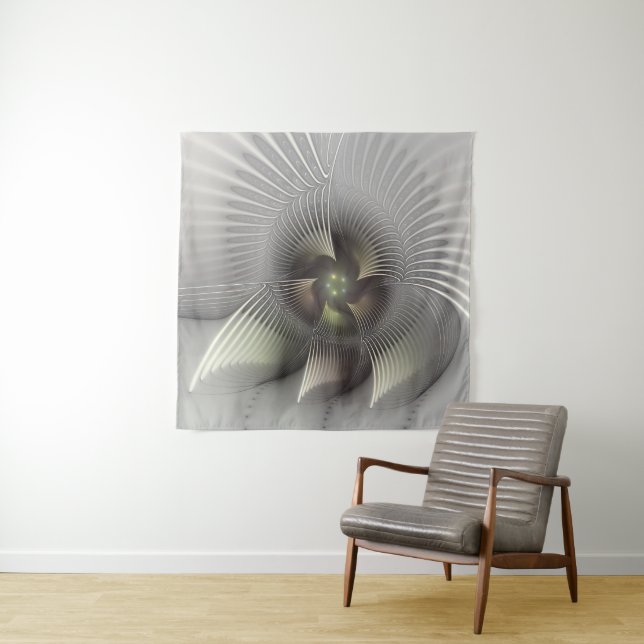 Tenture Art fractal Abstrait moderne en 3D (En situation)