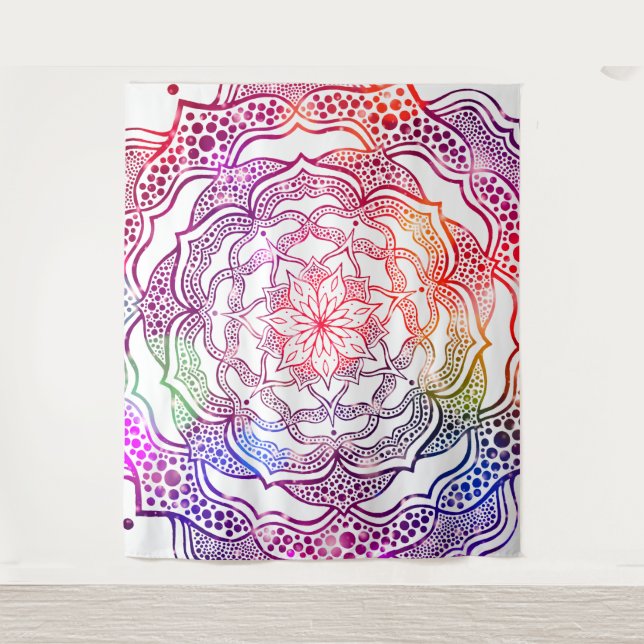 Tenture Art Mandala Vibrant Beau Chic Élégant Élégant (Devant)