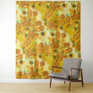 Tenture Art moderne Jaune Orange Tournesols Peinture à l'h