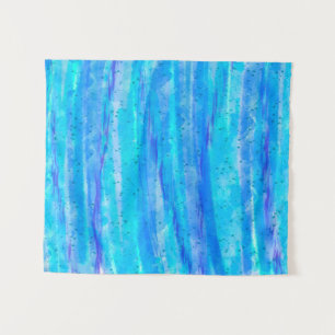 Tenture Art numérique Abstrait Aqua Bleu, Violet et Turquo