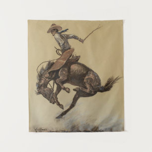 Tenture Art occidental "Bucking Horse" par Will James