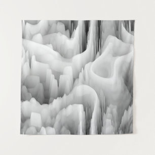 Tenture art onde fractale abstraite fond monochrome flou
