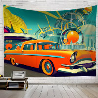 Art Orange Rétro Futuriste Du Milieu