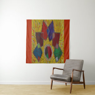 Tenture Art original diamants carré abstraits motifs