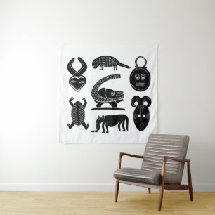 Tenture Art tribal africain abstrait