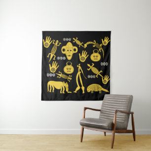 Tenture Art tribal africain abstrait moderne contemporain