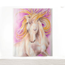 Art violet pourpre d'aquarelle de cheval andalou