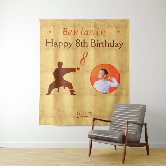Tenture Arts martiaux Karate Anniversaire de enfant Party  (En situation)