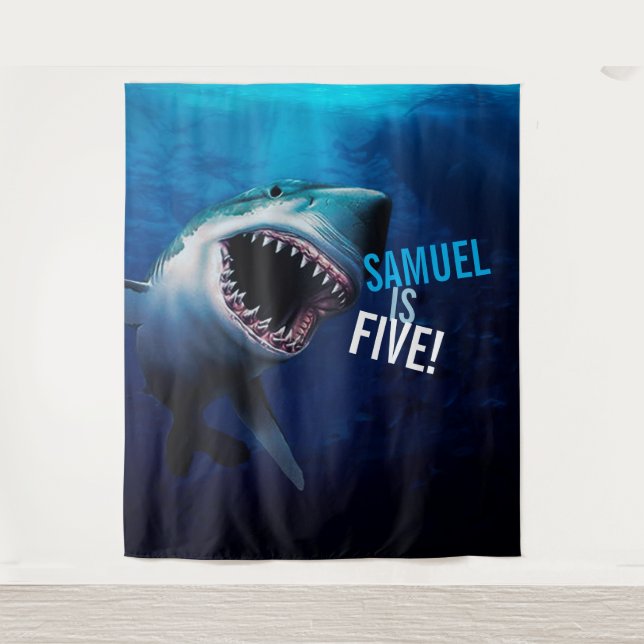 Tenture Attaque de requin | Toile de fond photo océan pour (Devant)