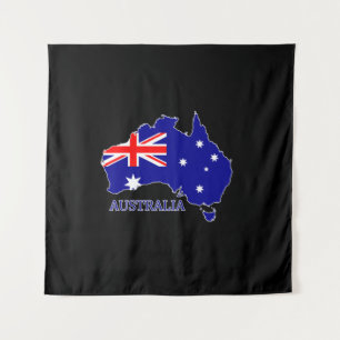 Tenture Australie Carte du drapeau Voyage