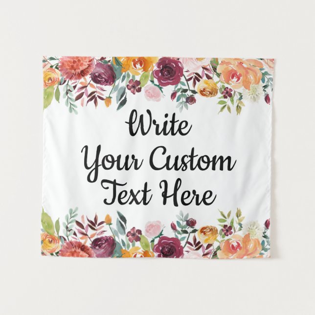 Tenture Automne Floral Mariage Contexte Boho Photo Booth P (Devant (Horizontal))
