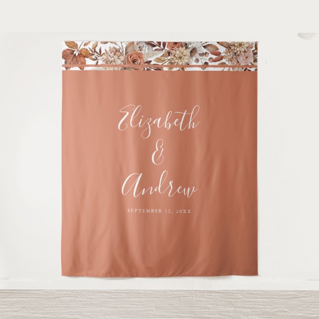 Tenture Automne Terracotta Boho Mariage Photo (Devant)