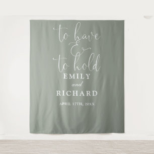 Tenture Avoir Et Tenir Sage Green Mariage Fond Photo