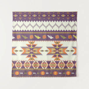 Tenture Aztec coloré : motif transparent et dynamique.