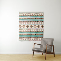 Aztec Turquoise en terre cuite noir Crm Motifs mix
