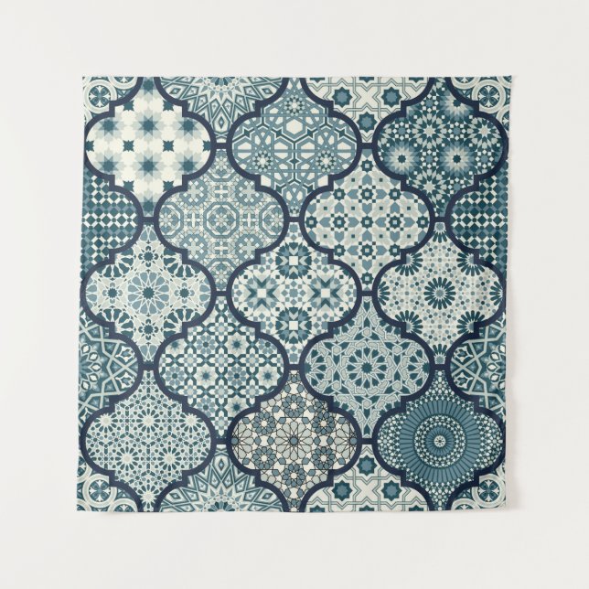 Tenture azulejos décoratifs arabes carreaux mosaïque islam (Devant)