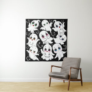 Tenture Baby Ghosts Éffrayant mignon Halloween humeur