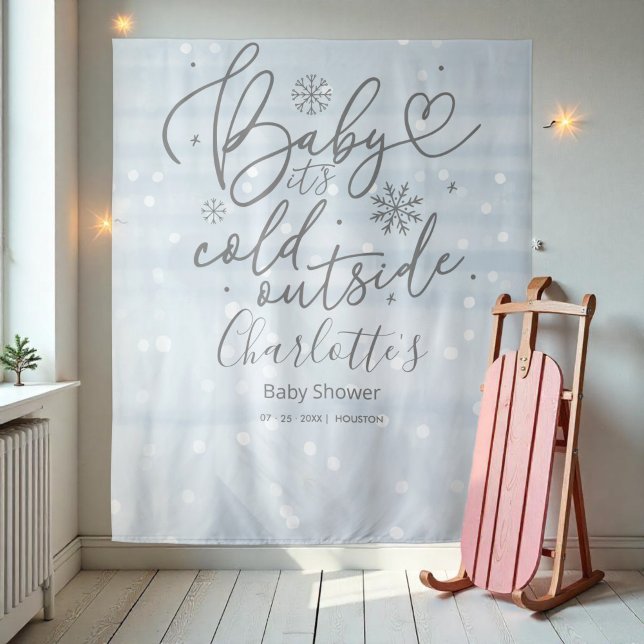 Tenture Baby It's Cold Outside Boy Baby shower Backdrop (Créateur téléchargé)