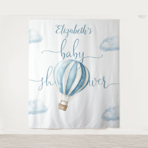Tenture Baby shower Bleu Balloon Boy Photo fond