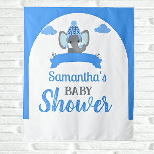Tenture Baby shower Boho Elephant Rustique Contexte