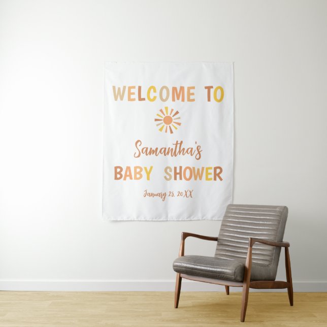 Tenture Baby shower Boho Sunshine (En situation)