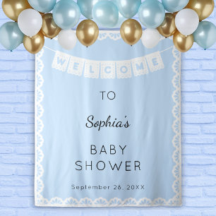 Tenture Baby shower d'accueil bleu Cielito Lindo