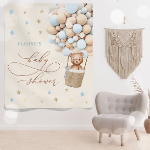 Tenture Baby shower d'attente de l'ours bleu Teddy Bearly