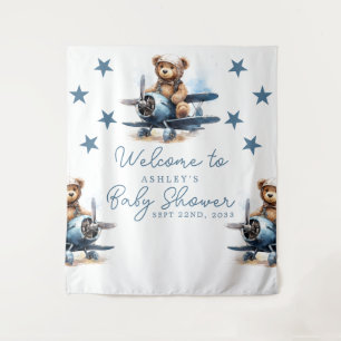 Tenture Baby shower d'avion Teddy Bear