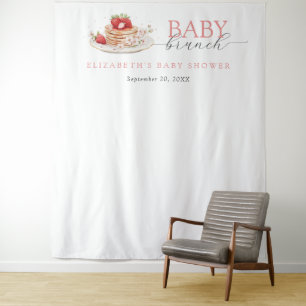 Tenture Baby shower de brunch aux fraises fond