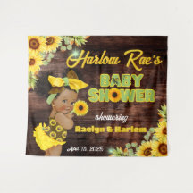 Baby shower de tournesol jaune rustique bébé fille