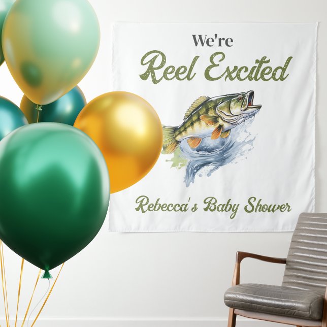 Tenture Baby shower des pêcheurs de gros poissons de Reel (Créateur téléchargé)