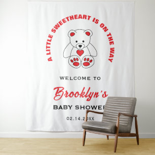 Tenture Baby shower d'ours en peluche Little Sweetheart