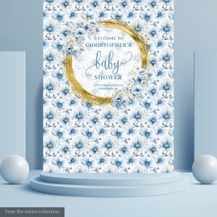 Tenture Baby shower en or bleu Pastel Whimsical