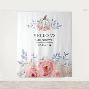 Tenture Baby shower Floral citrouille Roses roses roses