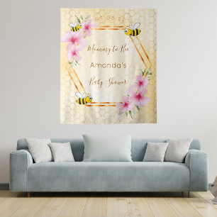 Tenture Baby Shower future maman abeille ruches abeilles