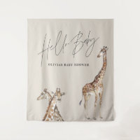 Baby shower girafe moderne élégante typographie ru
