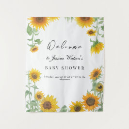 Tenture Baby Shower Jaune Élégant Tournesol Ensoleillé