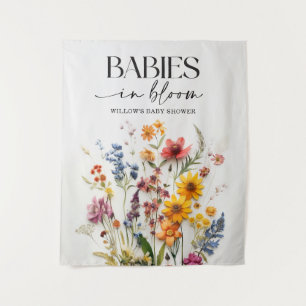 Tenture Baby shower Jumeaux Fleur sauvage Pressé