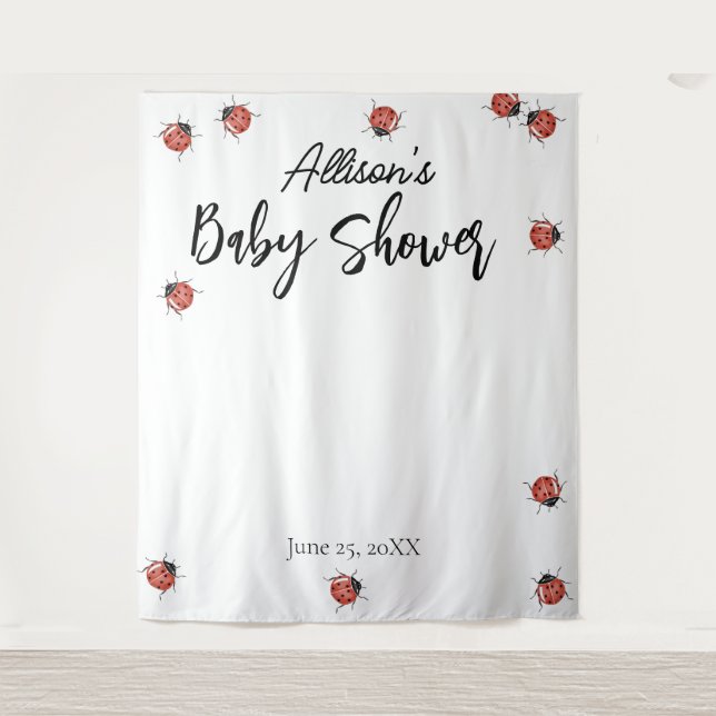 Tenture Baby shower Ladybug (Devant)