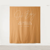 Baby shower script moderne audacieux orange élégan