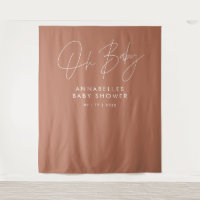 Baby shower script moderne terre cuite élégante