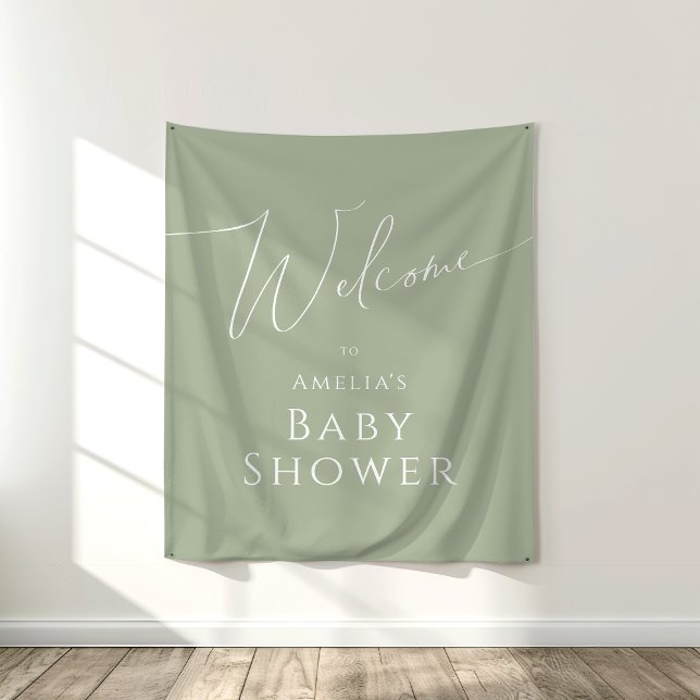 Tenture Baby shower vert Whimsage Accueil fond (Créateur téléchargé)
