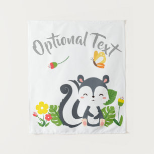 Tenture Baby Skunk, Papillon & Fleurs