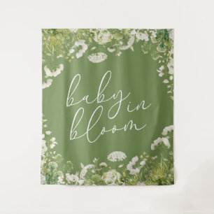 Tenture Baby Vert en Fleur Fête Florale de Naissance de Fl
