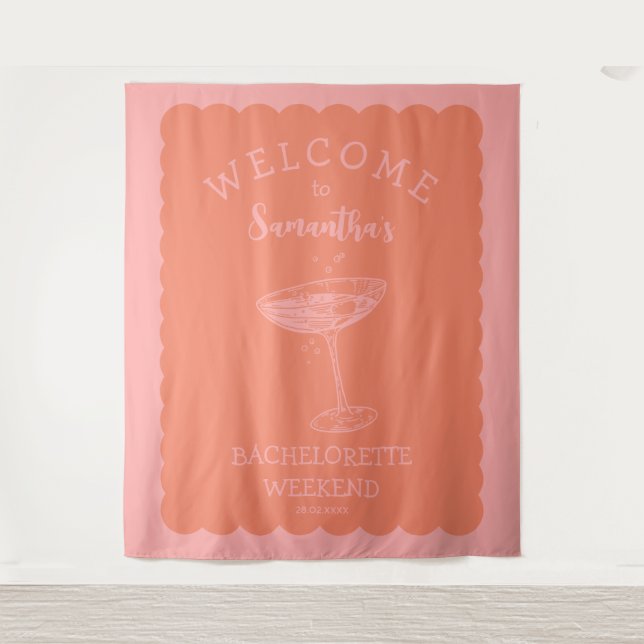 Tenture Bachelorette de bord Scalop Backdrop Cocktail (Devant)