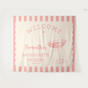 Tenture Bachelorette Rose Côtier En Arrière-Plan Cocktail